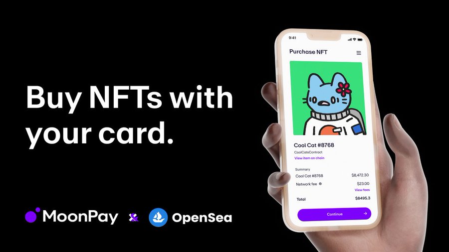 无需加密货币！Moonpay联手OpenSea推出信用卡买NFT功能插图
