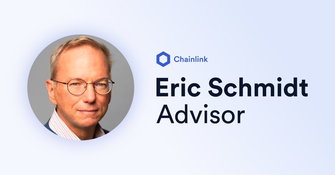 前谷歌执行长Eric Schmidt成Chainlink战略顾问 LINK反弹近三成插图