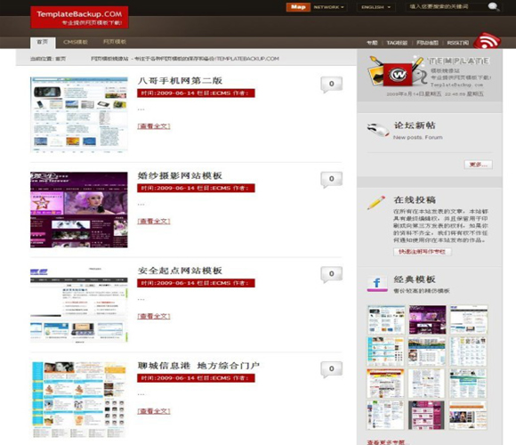 帝国CMS DIGG红色模板插图