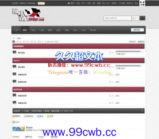 Discuz! x2黑灰红风格模板插图