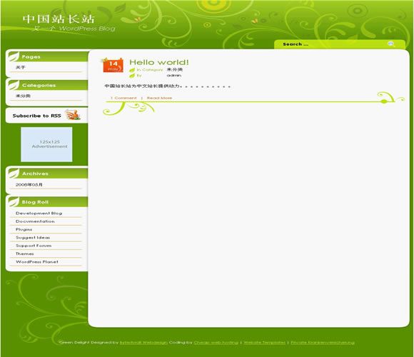 WordPress Floral Green模板插图