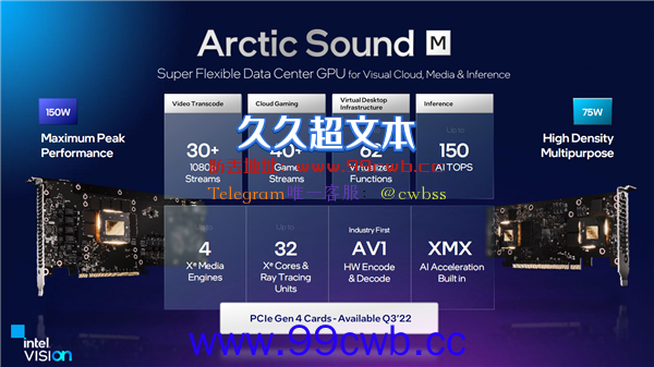 Intel官宣全新数据中心显卡：首发AV1编码、双芯功耗仅75W