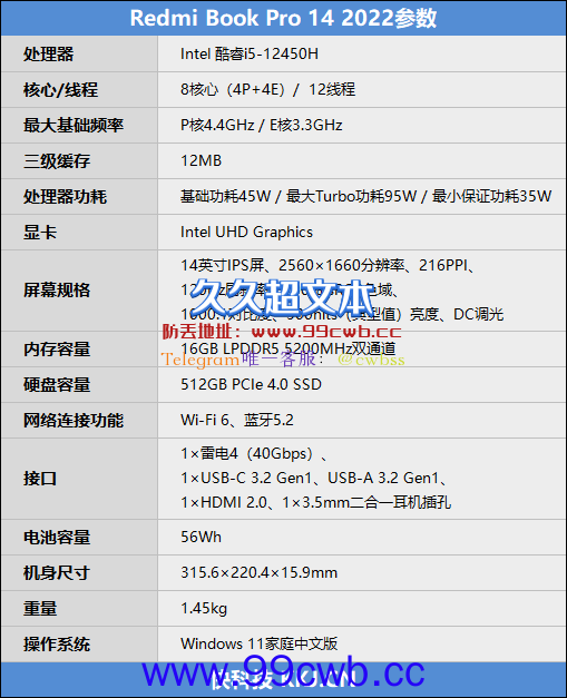 12代标压i5打破轻薄本上限！Redmi Book Pro 14 2022评测：多核性能暴涨45%