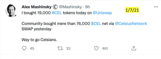 Celsius创始人被曝大量抛售自家CEL代币 一路卖到暂停提款前插图3