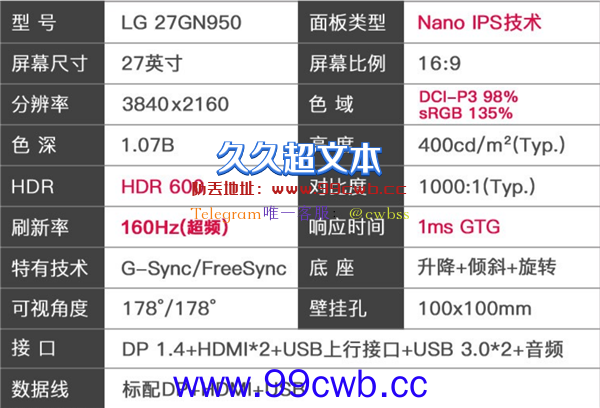 游戏党、画质党双赢 LG 4K160Hz高刷电竞显示器到手4999元