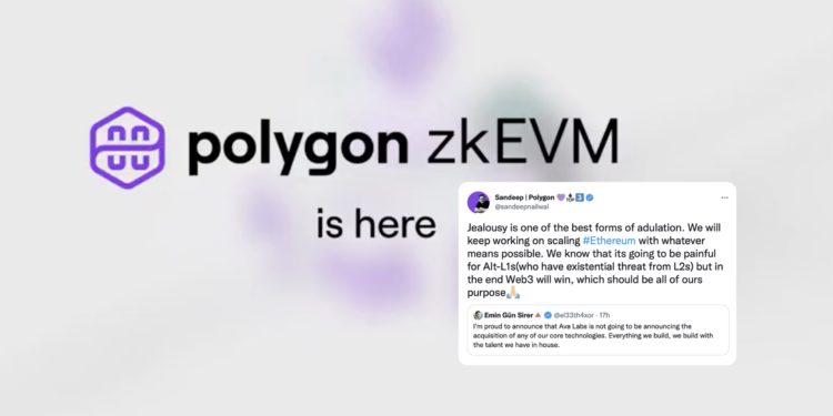 眼红Matic大涨？AVAX创始人暗酸Polygon的虚拟机zkEVM是买来的插图