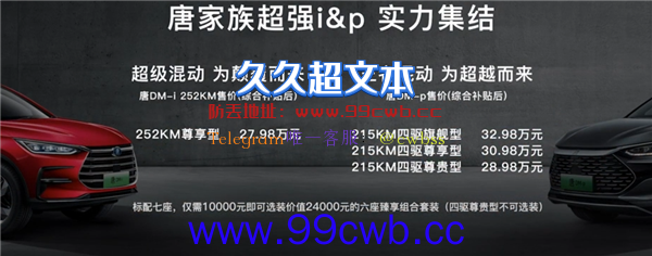 零百加速4.3秒！比亚迪唐DM-p上市：28.98万元起