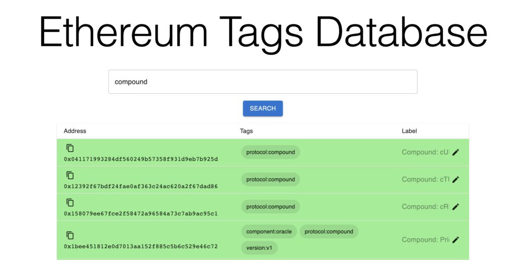 以太坊地址搜索平台Ethereum Tags Database入门教学插图1