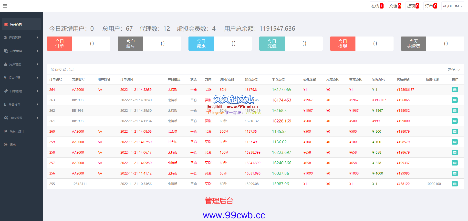 【会员资源】中英双语btc/usdt微交易源码/带代理后台/微盘源码带独家教程插图5