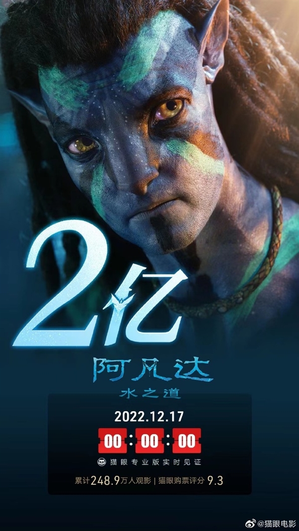 《阿凡达2》上映2天票房破2亿救市：三个小时打斗戏超多 剧情为《阿凡达3》留下伏笔